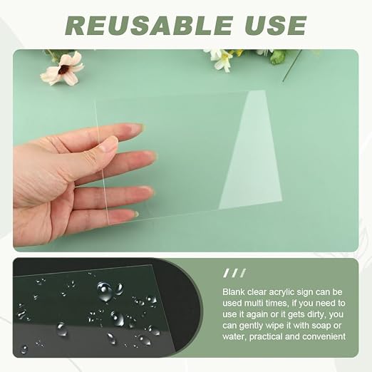10pcs Clear Acrylic Perspex Sheets, Transparent Acrylic Sheet, 1mm Thick 10 x - Image 6