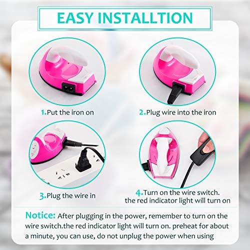 Honoson Mini Craft Iron Mini Heat Press Small Iron 3.93 x 2.36 x 2.76 in - Image 3