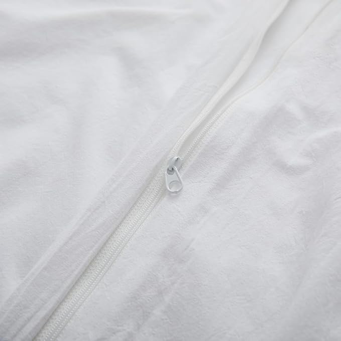 LOVQUE 100% Washed Cotton Duvet Cover Twin Size, Linen-Like Textured White - Image 5