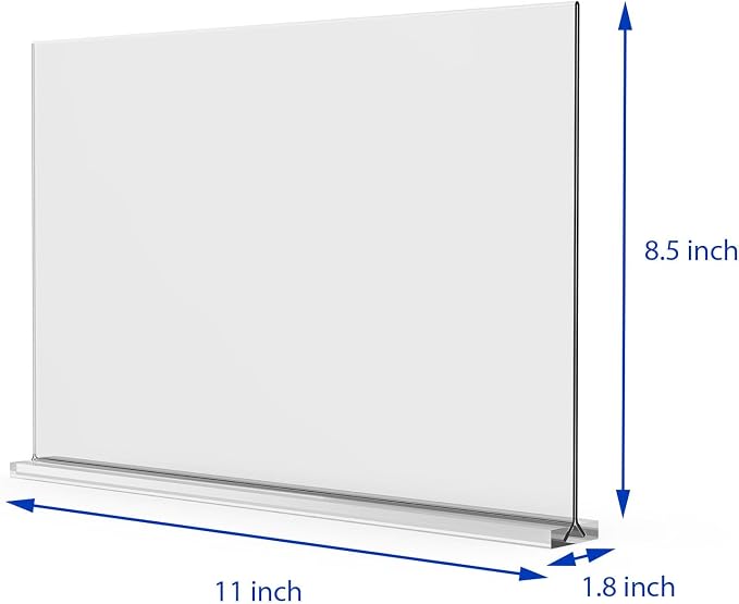 newnewshow Acrylic Sign Holder 11x8.5 Inch 3 Pack Horizontal T Shape - Image 2