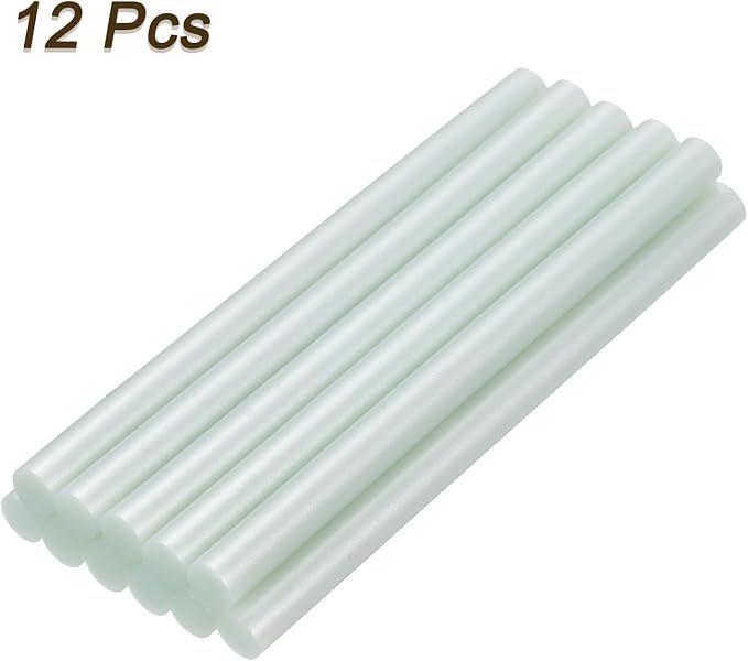 uxcell Mini Hot Glue Sticks for Glue Gun 7mm x 100mm Light Grass Green 12pcs - Image 3