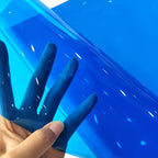 HYANG Blue Transparent PVC Super Clear Holographic Vinyl Faux Leather Sheets 1 - Image 2