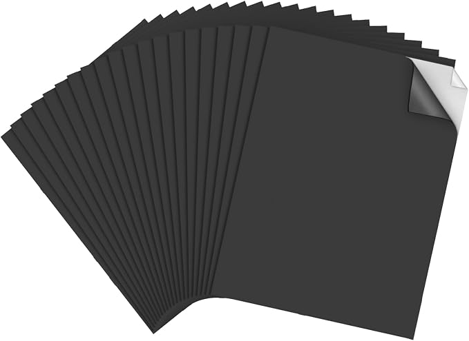 MEARCOOH Self Adhesive Foam Sheets Black, 1mm Sticky Eva Foam Paper 9x12 Inch by MEARCOOH