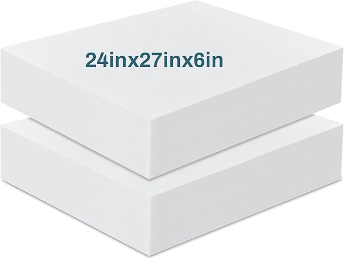 Frienda 2 Pack 6" x 24" x 27" Upholstery High Density Foam Cushion Replacement by Frienda