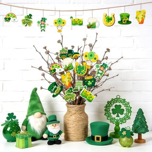36PCS Wooden St. Patrick's Day Ornaments to Paint Shamrock Cutout Decorations - Image 2