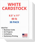 30 Sheets of Heavyweight White Cardstock Ideal by CraniumPress
