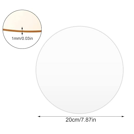 Clear Acrylic Sheets, 8 inch Dia 0.04" Thick Plexiglass Sheets, Round Acrylic - Image 2