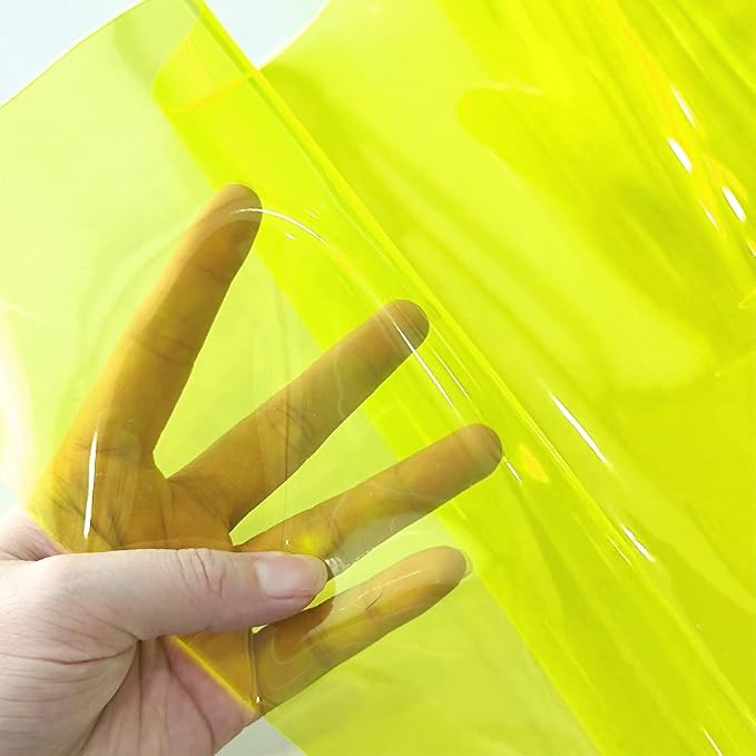 HYANG Yellow Solid Colors Transparent PVC Super Clear Holographic Vinyl 1 Roll by HYANGHAVEPUPVCALLLEATHER