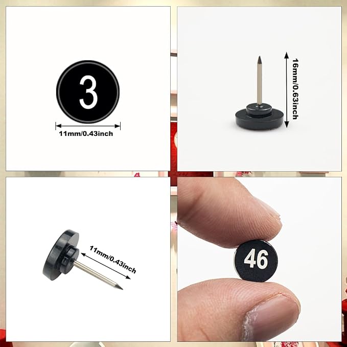 ELANE 100 Pcs Numbered Thumb Tacks - Image 2