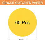 MECCANIXITY 60 PCS Golden Yellow Color Circle Cutouts Paper 7 Inch Round Card - Image 2