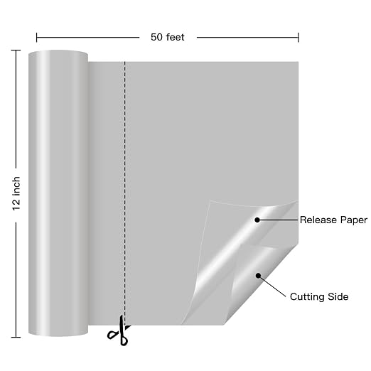 HTVRONT Silver Permanent Adhesive Vinyl Roll - Image 4