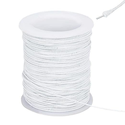 OLYCRAFT 50 Yards/45.7m White Wire Cotton Covered Cloth Covered Stem Floral Wire by OLYCRAFT