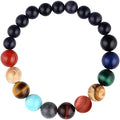 Women Stone Bead Charm Bracelet Universe Galaxy the Eight Planets Nine Planets by MENGLINA