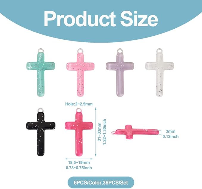 Cheriswelry 36Pcs Cross Resin Pendants - Image 2