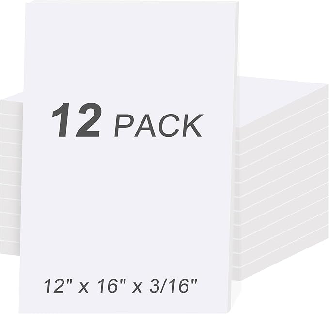 MYFAMIREA 12 Pack White Foam Board 12" x 16", 3/16" Thick Board Poster by MYFAMIREA