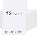 MYFAMIREA 12 Pack White Foam Board 12" x 16", 3/16" Thick Board Poster by MYFAMIREA