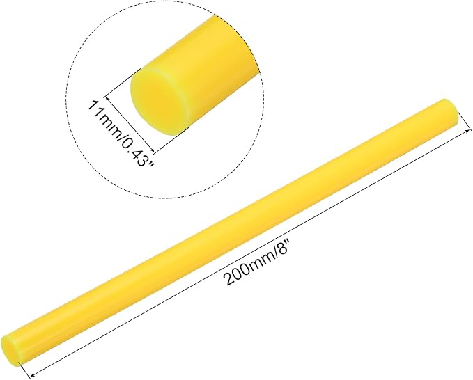 uxcell Mini Hot Glue Sticks for Glue Gun 11mm x 200mm Light Yellow 12pcs - Image 2