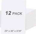MYFAMIREA 12 Pack White Foam Board 24" x 36", 3/16" Thick Board Poster by MYFAMIREA