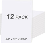 MYFAMIREA 12 Pack White Foam Board 24" x 36", 3/16" Thick Board Poster by MYFAMIREA