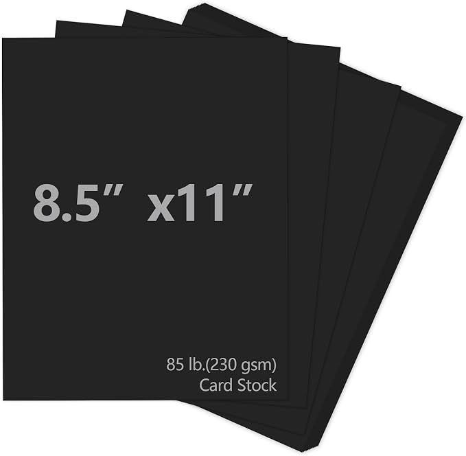 Joyberg Black Cardstock 8.5 x 11, 230gsm Cover Cardstock Paper, 85 Lb Heavy by Joyberg