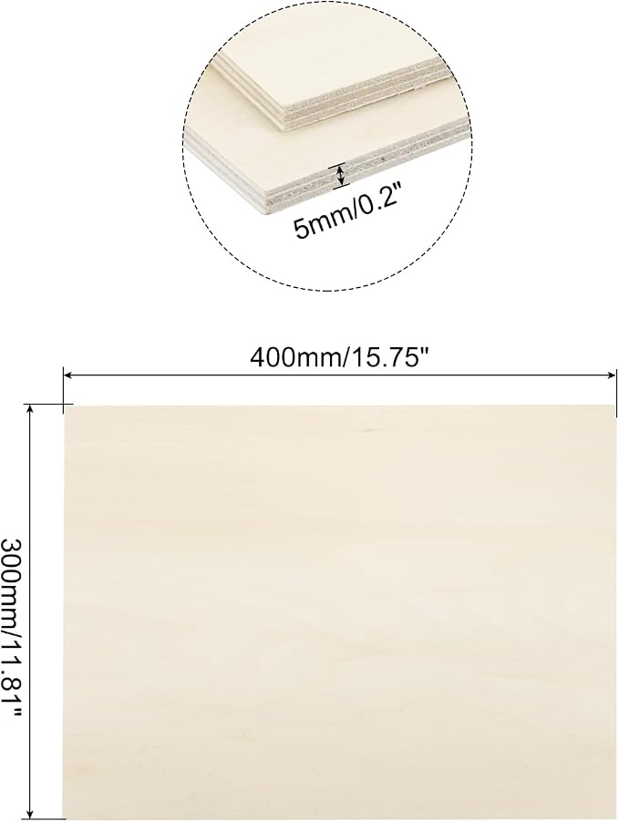 MECCANIXITY 3pcs Basswood Sheets 12 x 16 x 3/16 Inch Unfinished Wood Boards - Image 2