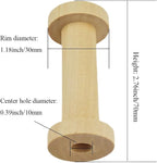 HAHIYO 2.76Inch/7cm 3PCs Natural Wood Unfinished Wooden Empty Thread Spool - Image 2