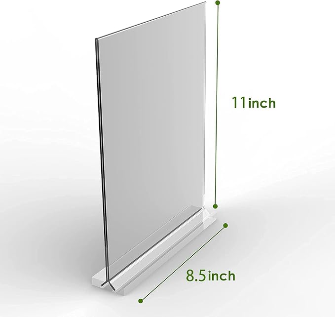 KOOLDE Acrylic Sign Holder 8.5x11 Inches 12 Pack T Shape Desktop Display Stand - Image 3