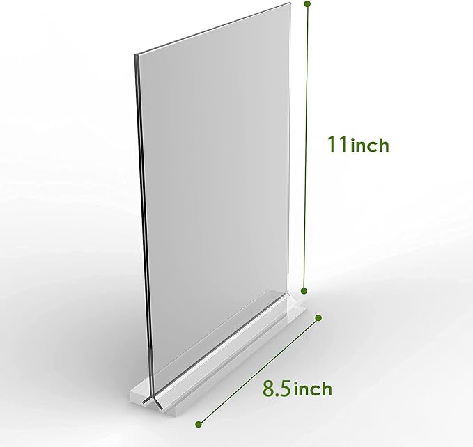 KOOLDE Acrylic Sign Holder 8.5x11 Inches 12 Pack T Shape Desktop Display Stand - Image 3