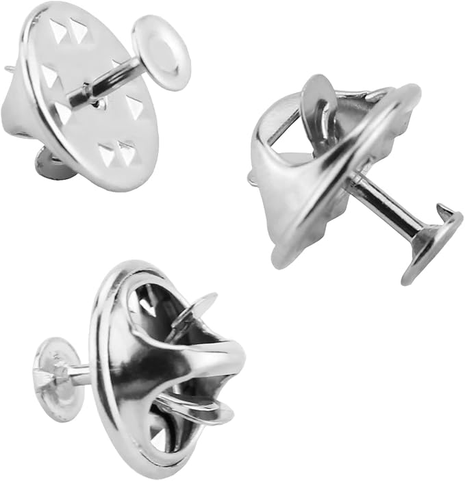 JANYUN 120 Pairs Butterfly Clutch Tie Tacks Silver Locking Pin Back | Metal - Image 3
