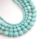 36pcs Natural Matte Green Turquoise Gemstone Beads，10mm Frosted Round Loose by Yochus