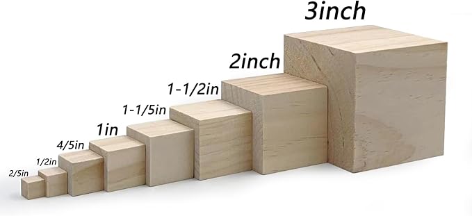 Wood Blocks for Crafting, Unfinished Wood Cubes, 1/2 Inch Natural Wooden Blocks - Image 8