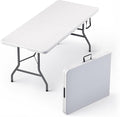 6 Feet Foldable Table with Built in Handle & Steel Legs | 6FT Heavy Duty by OurModernSpace