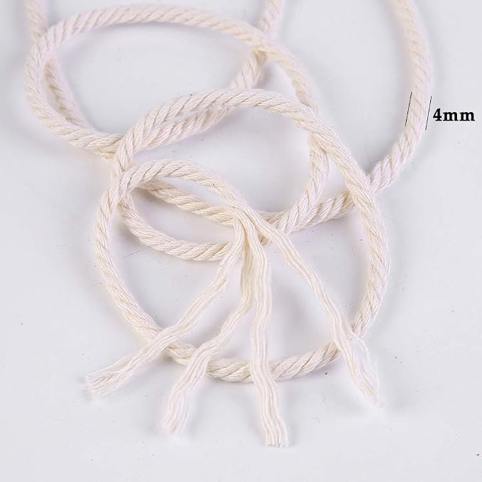 Macrame Cord 4mm x 109Yards 100% Natural Cotton Macrame Rope Cotton Cord - Image 3