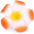 Pursuestar 100Pcs Orange Foam Hawaiian Frangipani Artificial Plumeria Flower - Image 2