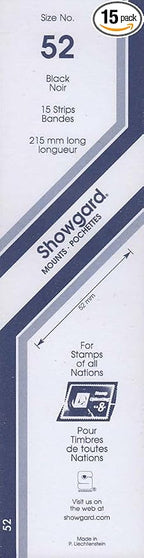 Strip Style Black Stamp Mounts Size 52 by Showgard