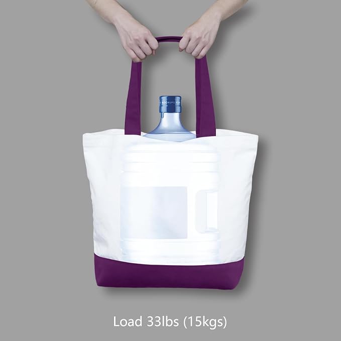 TOPDesign 3-Pack Super Strong Large 12oz Cotton Canvas Tote Bags, Reusable - Image 6