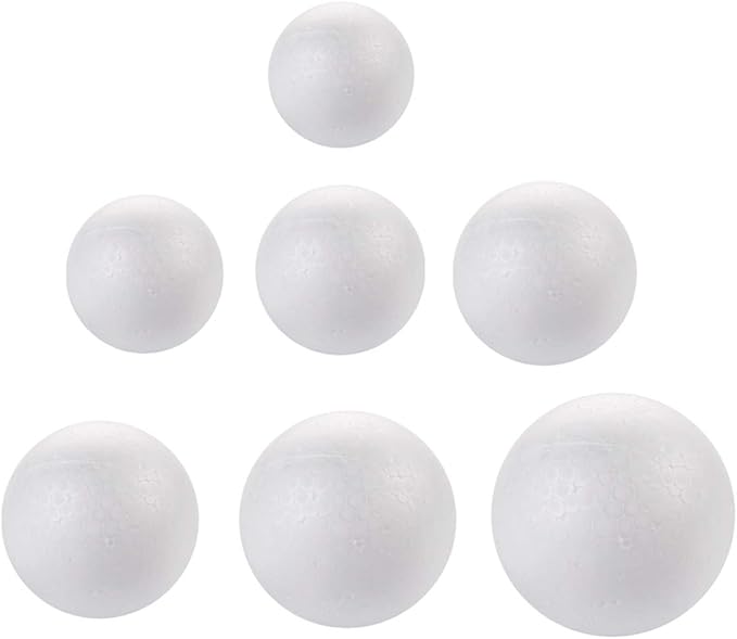 DIYASY 100 Pcs 2-8cm White Smooth Foam Balls by HandicraftsandDecoration