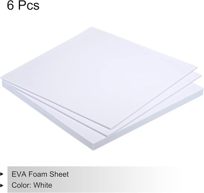 MECCANIXITY EVA Foam Sheets White 9.8 Inch x 9.8 Inch 3mm Thick Crafts Foam - Image 3