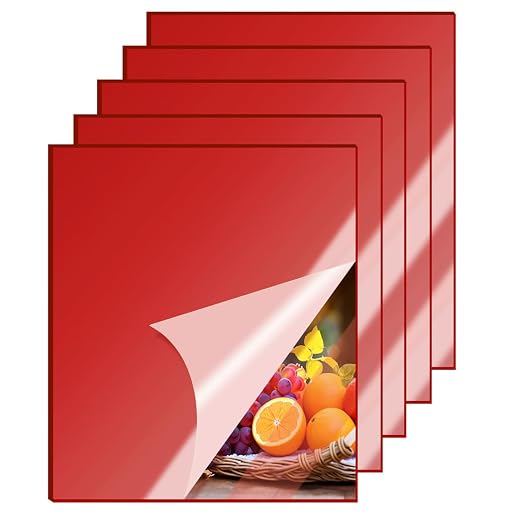 5 Pcs 12 x16 Inch Red Acrylic Mirror Sheet, 1/8 Inch Thick Opaque Glossy Mirror by CEUQIESO