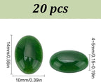 20Pcs Green Natural Oval Moss Stone 0.55 Inch Oval Cabochon Flatback Gemstones - Image 2