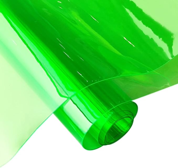 30x135cm Transparent PVC Vinyl, 0.4mm Neon Solid Color Waterproof Fabric Super - Image 2