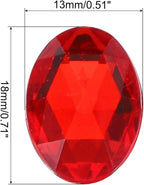 MECCANIXITY 50Pcs Acrylic Oval Gems 13x18 mm Flat Back Artificial Rhinestones - Image 2