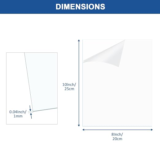 6 Pack Clear Plexiglass Sheets 8×10×0.04In Thin PET Plexi Glass Sheets - Image 2