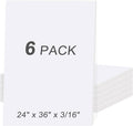 MYFAMIREA 6 Pack White Foam Board 24" x 36", 3/16" Thick Board Poster Acid-Free by MYFAMIREA