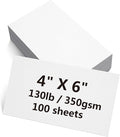 100 Sheets White Cardstock 4" x 6" Thick Paper by Unknown