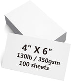 100 Sheets White Cardstock 4" x 6" Thick Paper by Unknown