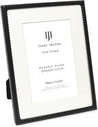Isaac Jacobs 6x8 Black Metal Rope Border Picture Frame, Horizontal & Vertical by IsaacJacobs