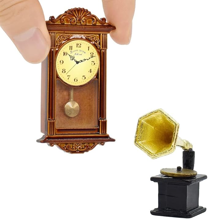 iLAND Miniature Dollhouse Accessories on 1:12 Scale, Grandfather Wall Clock and by ILANDTradingCoLtd