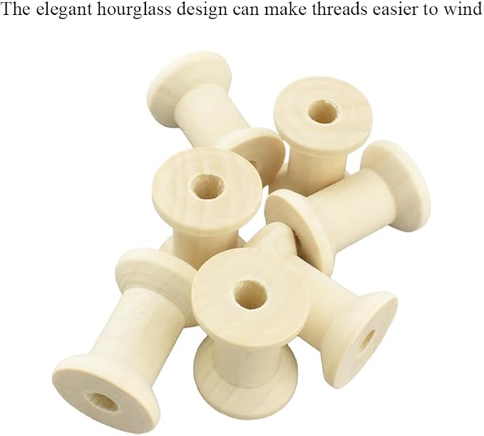 HAHIYO 1.2Inch/3cm 25PCs Natural Wood Spool Unfinished Wooden Thread Spool - Image 5