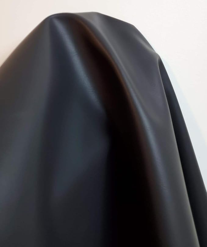 NAT Leathers | Black Dull Matte Calf Soft Faux Vegan Leather Fabric Sheet PU - Image 5